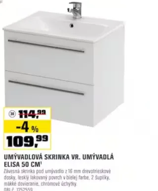 Umývadlová skrinka Elisa 50 cm s umývadlom