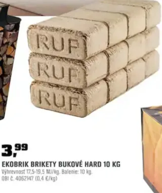 Ekobrik bukové brikety Hard 10 kg