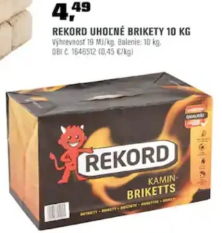 Rekord uhoľné brikety 10 kg