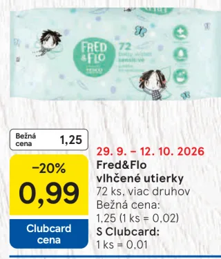 Fred&Flo vlhčené utierky