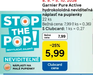 Garnier Pure Active hydrokoloidná neviditeľná náplasť na pupienky