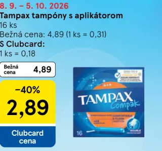 Tampax tampóny s aplikátorom