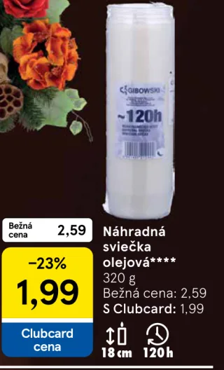 Náhradná sviečka olejová