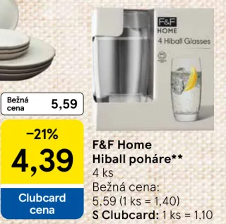 F&F Home Hiball poháre