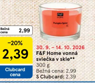 F&F Home vonná sviečka v skle