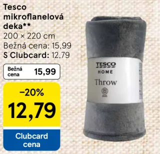 Tesco mikroflanelová deka