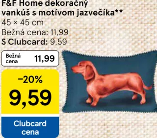 F&F Home dekoračný vankúš s motívom jazvečíka