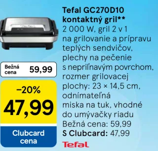Tefal GC270D10 kontaktný gril