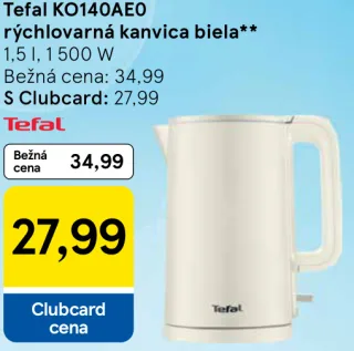 Tefal KO140AE0 rýchlovarná kanvica biela