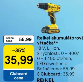 Reikel akumulátorová vŕtačka