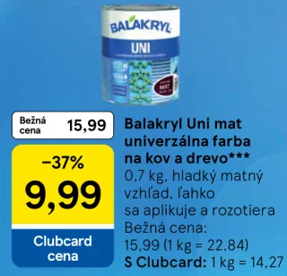 Balakryl Uni mat univerzálna farba na kov a drevo