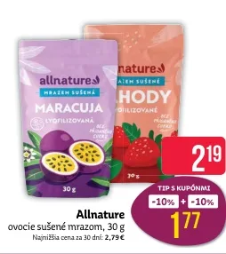 Allnature ovocie sušené mrazom 30 g