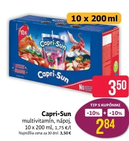 Capri-Sun multivitamínový nápoj 10 × 200 ml