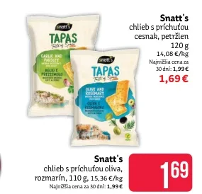 Snatt’s chlieb s olivou a rozmarínom 110 g