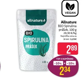 Allnature BIO Spirulina prášok 100 g