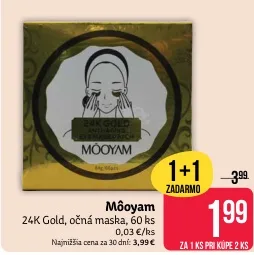 Môoyam 24K Gold očná maska 60 ks