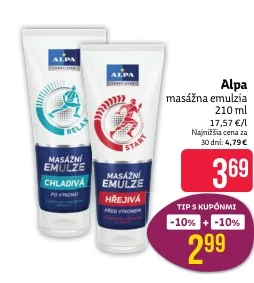 Alpa masážna emulzia 210 ml