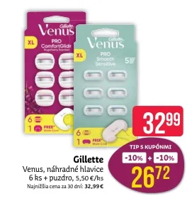 Gillette Venus náhradné hlavice 6 ks a puzdro